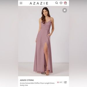 Azazie chiffon bridesmaid dress in dusty rose